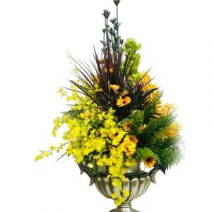 A charm vase of Golden Sunflowers