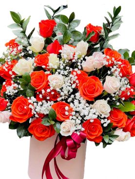 36 Premium Long stem Red and Pink Roses Bouquet